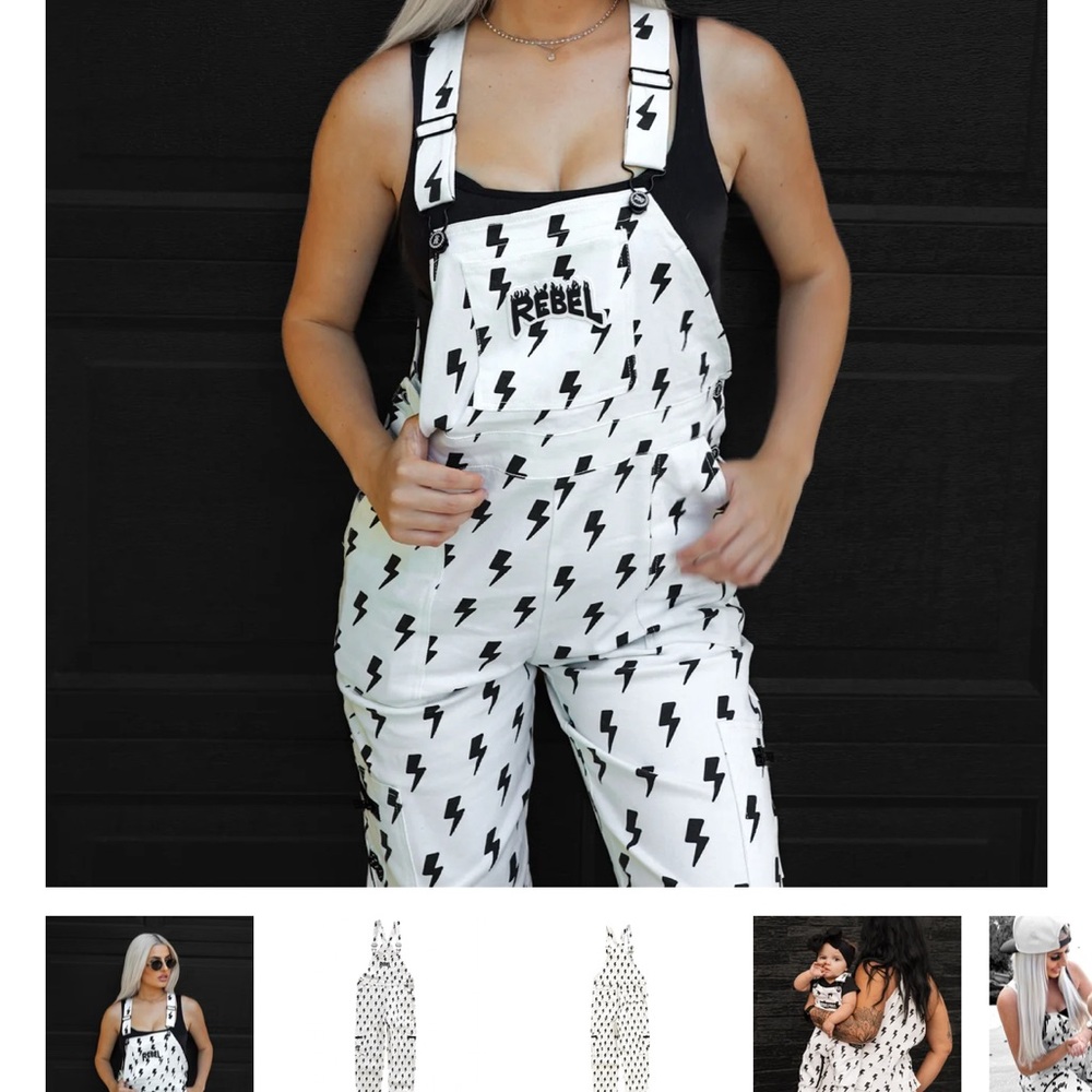 New w/o Tags White Lightning Overalls - Picture 2 of 6